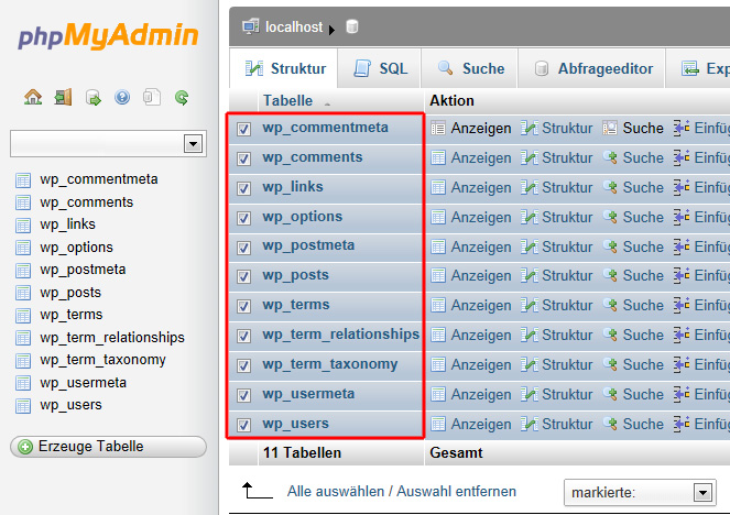 How do I delete individual tables in phpMyAdmin? - Fantastic Support ...