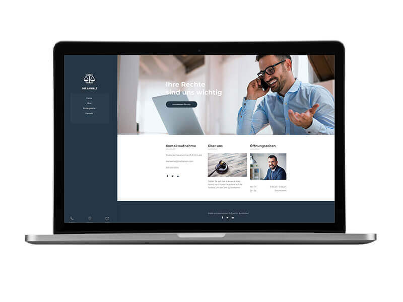 Website Builder, Lawyer Website, laptop view