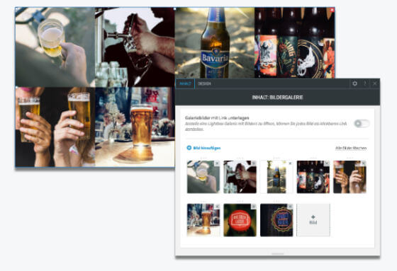 website builder, create a gallery for a craft beer website
