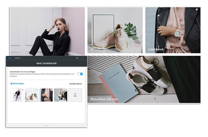 Website Builder, Template for fashion blog, Create gallery in Website Builder