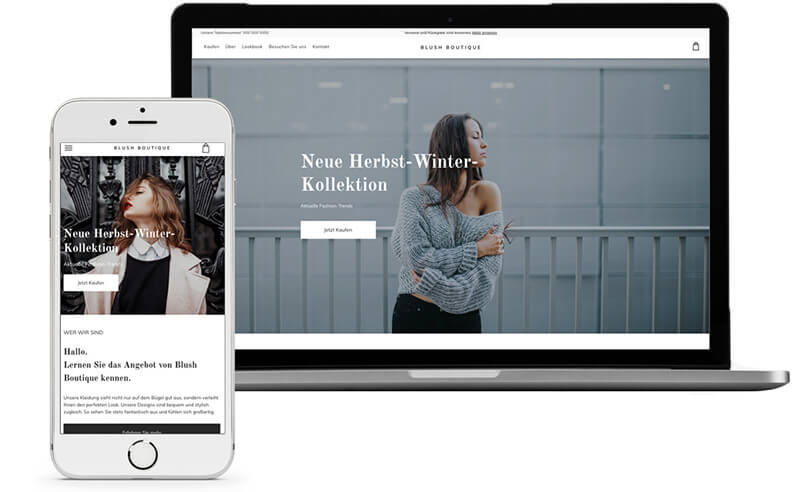 Website Builder, Template for fashion blog