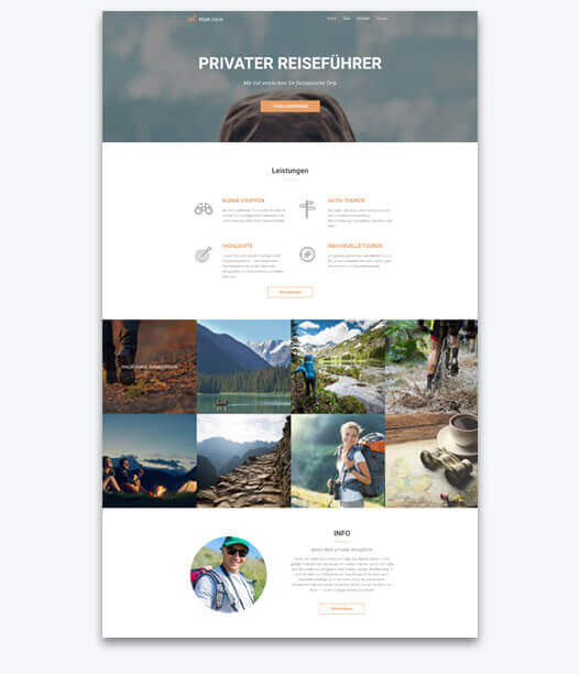 Template for a travel blog